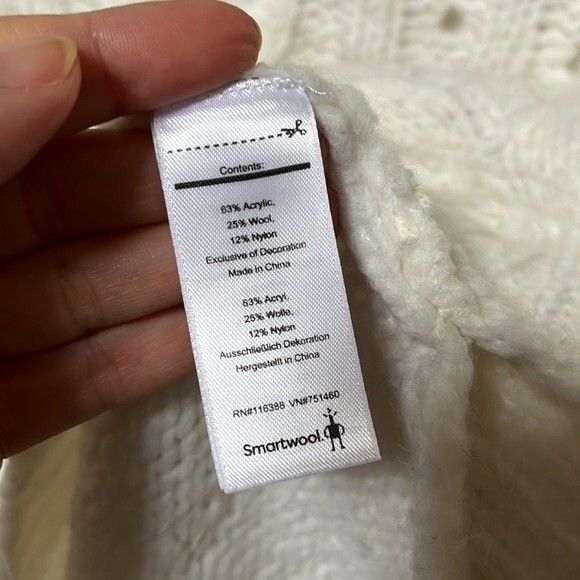 Smartwool Moon Ridge Boyfriend Wool Blend Oversized Sweater in Winter White S - Picture 7 of 11